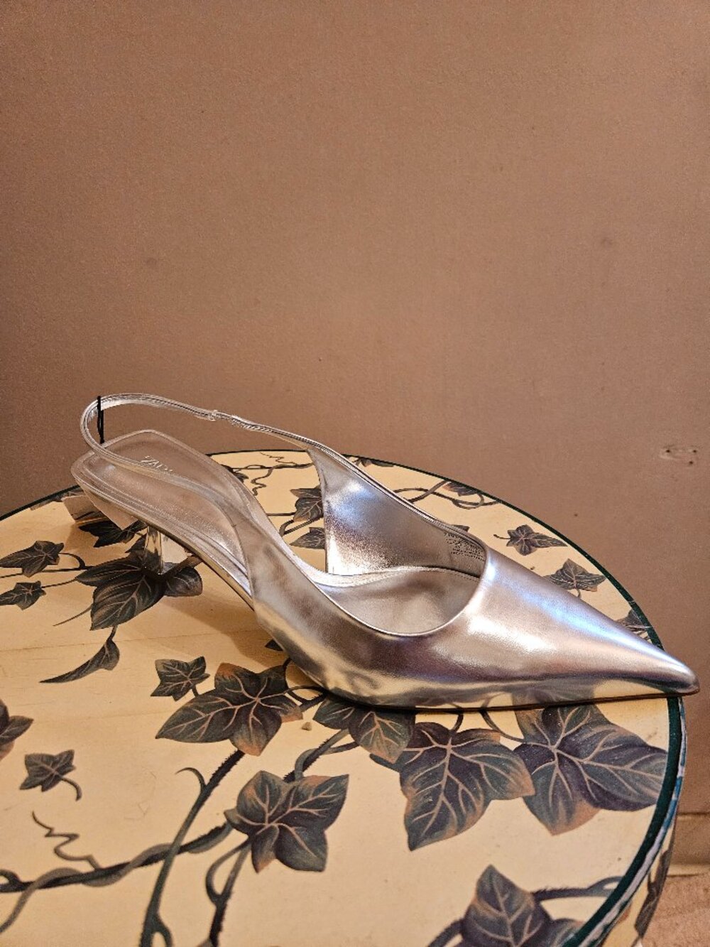 Sliver kitten sandal